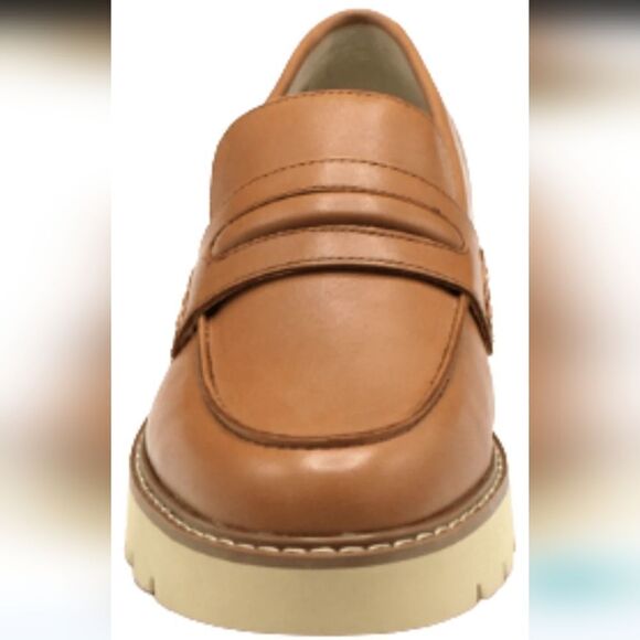 New SANCTUARY Westside Loin light brown leather later lug thick sole heel size 8 - Picture 4 of 6